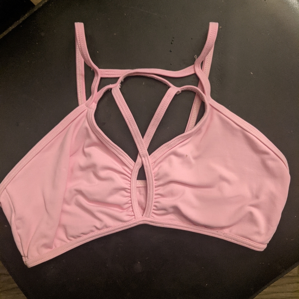 Pink Hardcore Dolls Cross Bra One Size
